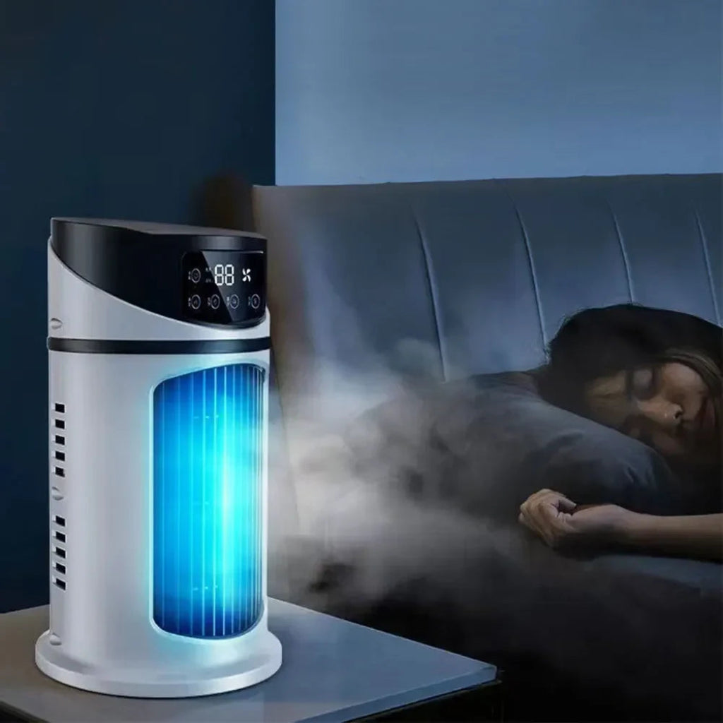 Compact Portable Air Conditioner Fan with 6-Speed Control | Versatile Cooling & Humidifying for Personal Comfort