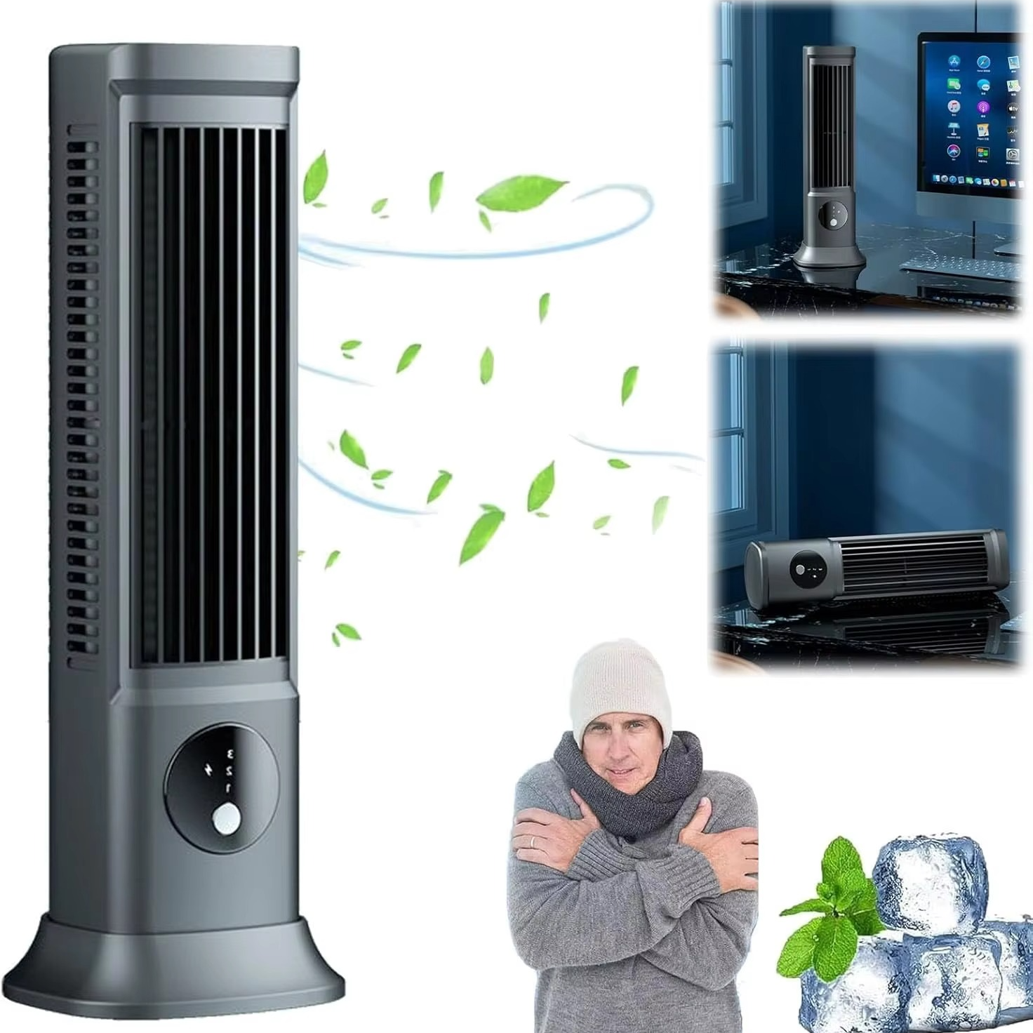 Compact Portable Air Conditioner | 3 Adjustable Speeds & Whisper-Quiet Operation for Instant Cooling Comfort