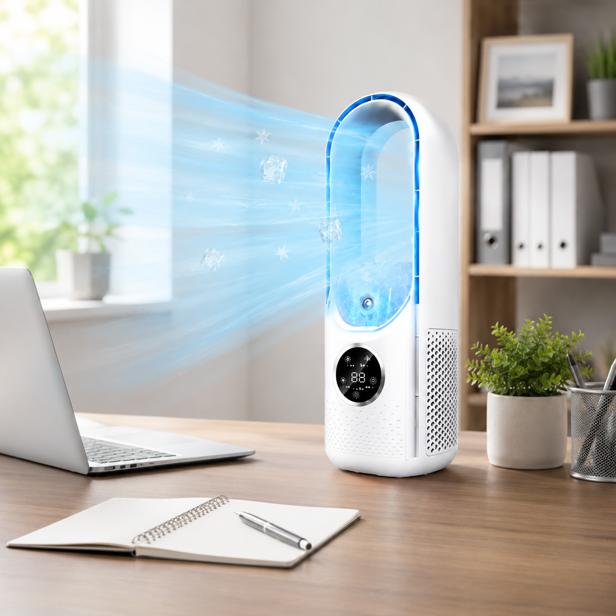 Compact Portable Air Conditioner | Bladeless Desk Cooling Fan for Personal Comfort 0