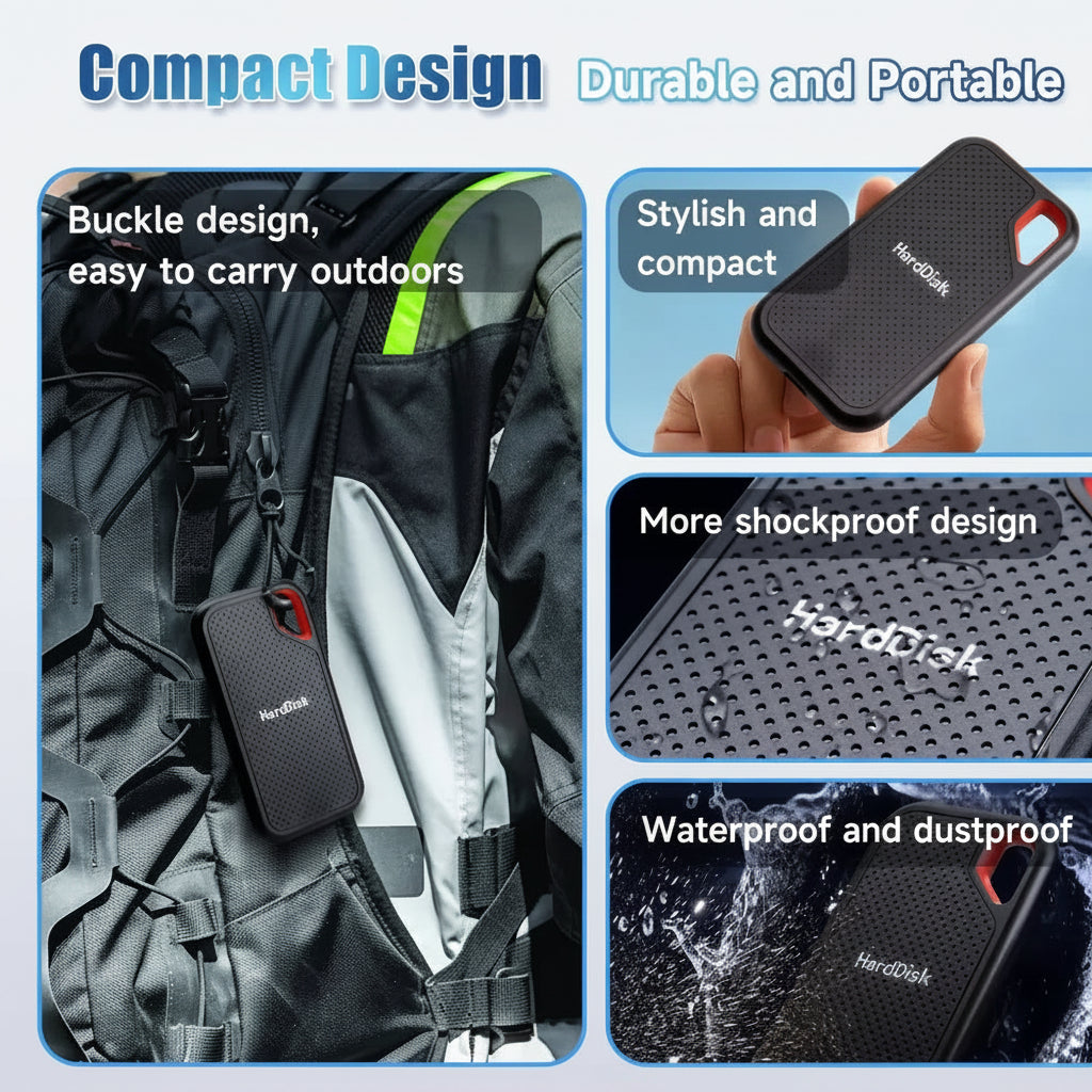 Compact Portable SSD External Hard Drive with High-Speed USB-C | Reliable Data Storage Solution for Backup 1