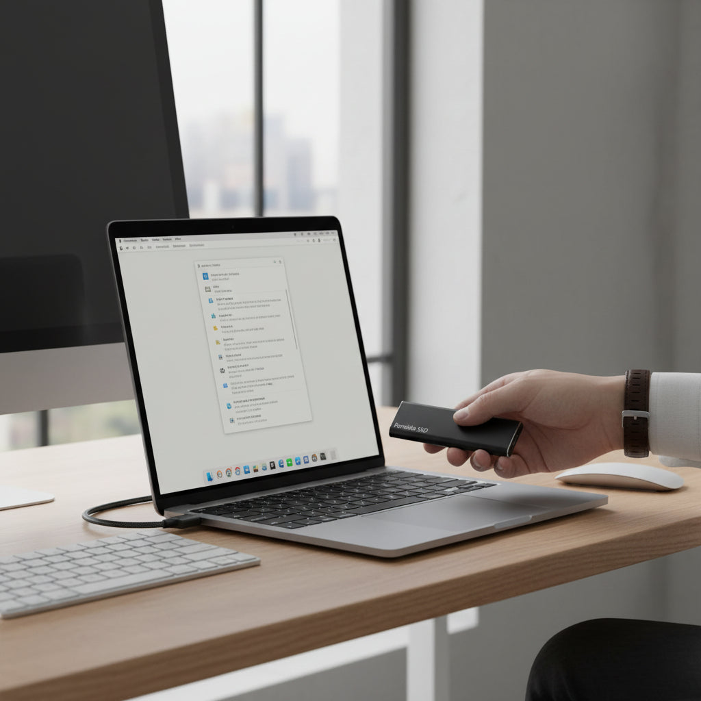 Compact Portable SSD Storage Device with 4TB Capacity & USB-C Connectivity 0