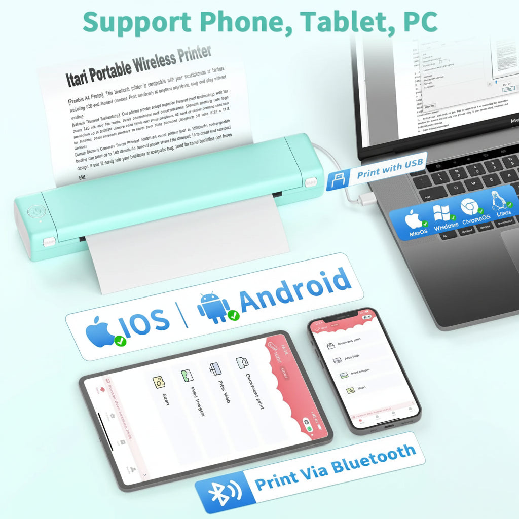 Compact Wireless Bluetooth Thermal Printer for Clear Printing Anywhere 4
