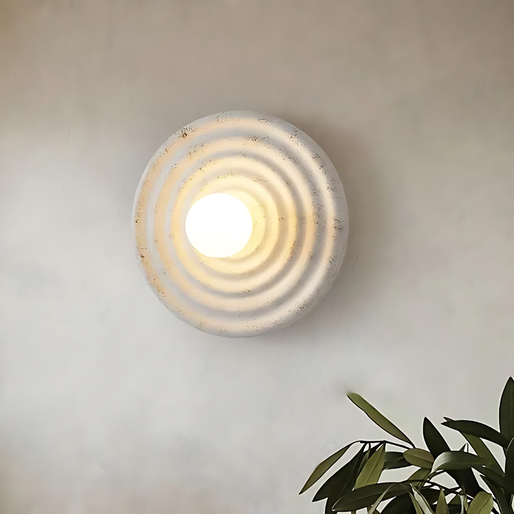 Contemporary Minimalist Wall Sconce Lighting with Soft Warm Glow | Elegant Resin Design for Modern Interiors