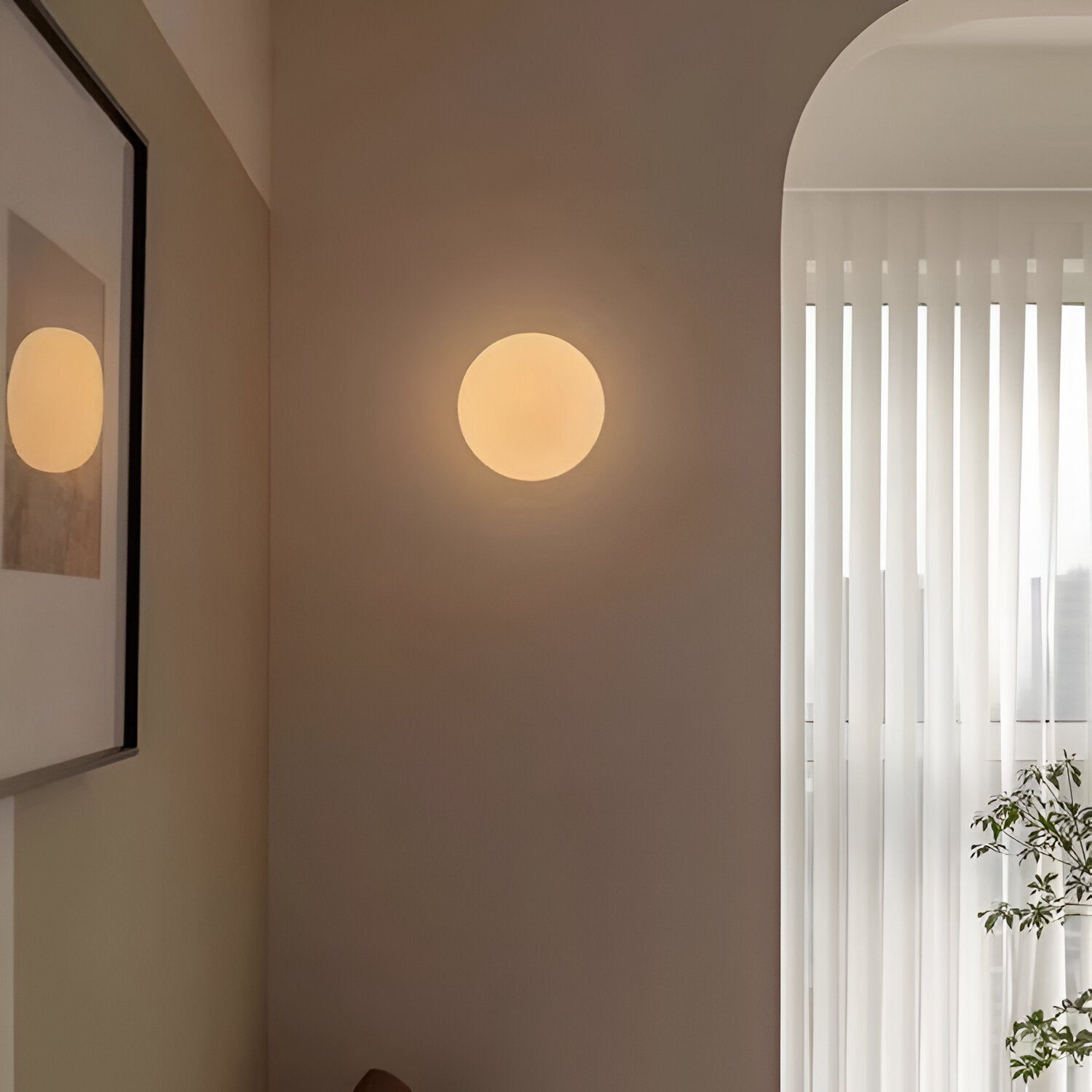 Contemporary Round Glass Wall Sconce | Adjustable LED Wall Lamp for Ambient Illumination 2