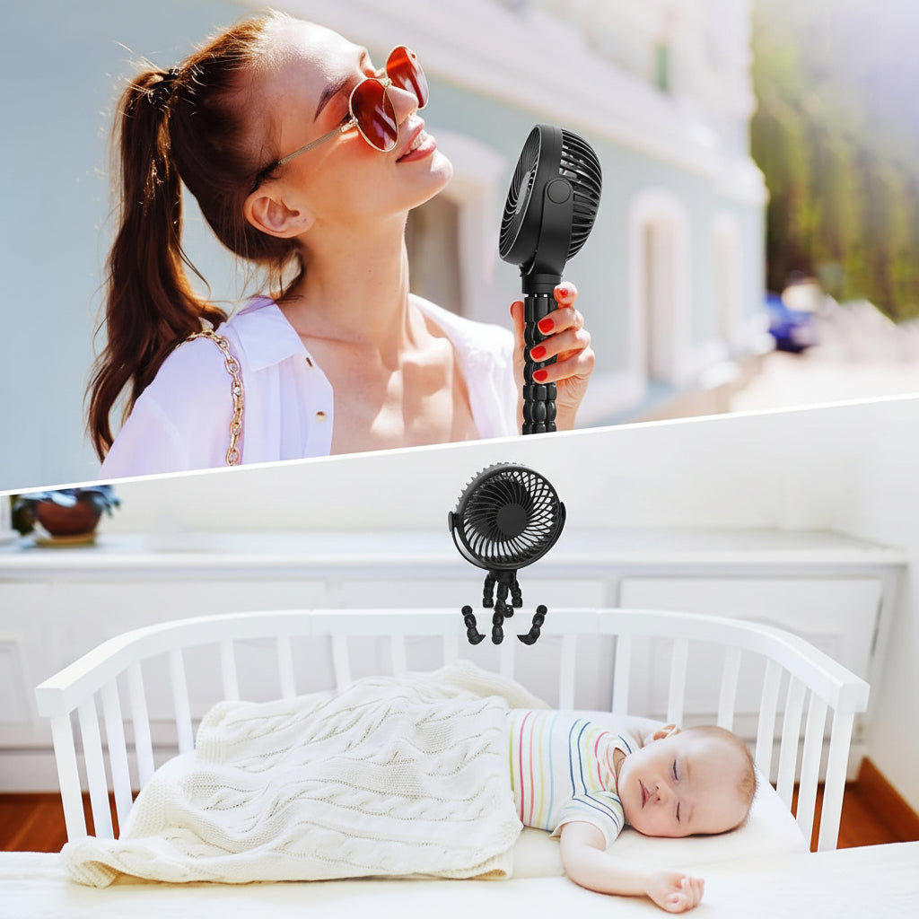 Cool Breeze | Clip-On Stroller Fan with 3 Speed Settings | Portable Cooling Solution for Pushchairs and Buggies 3