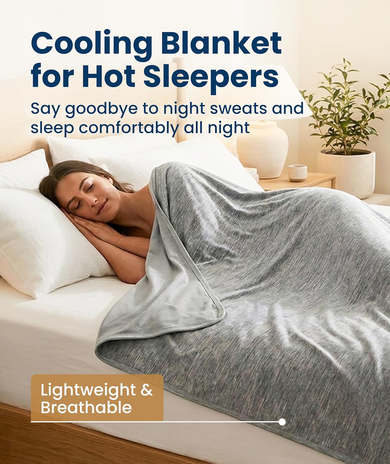 Cooling Blanket for Bed with Breathable Japanese Icy Cool Fibers | Lightweight Design for Hot Sleepers