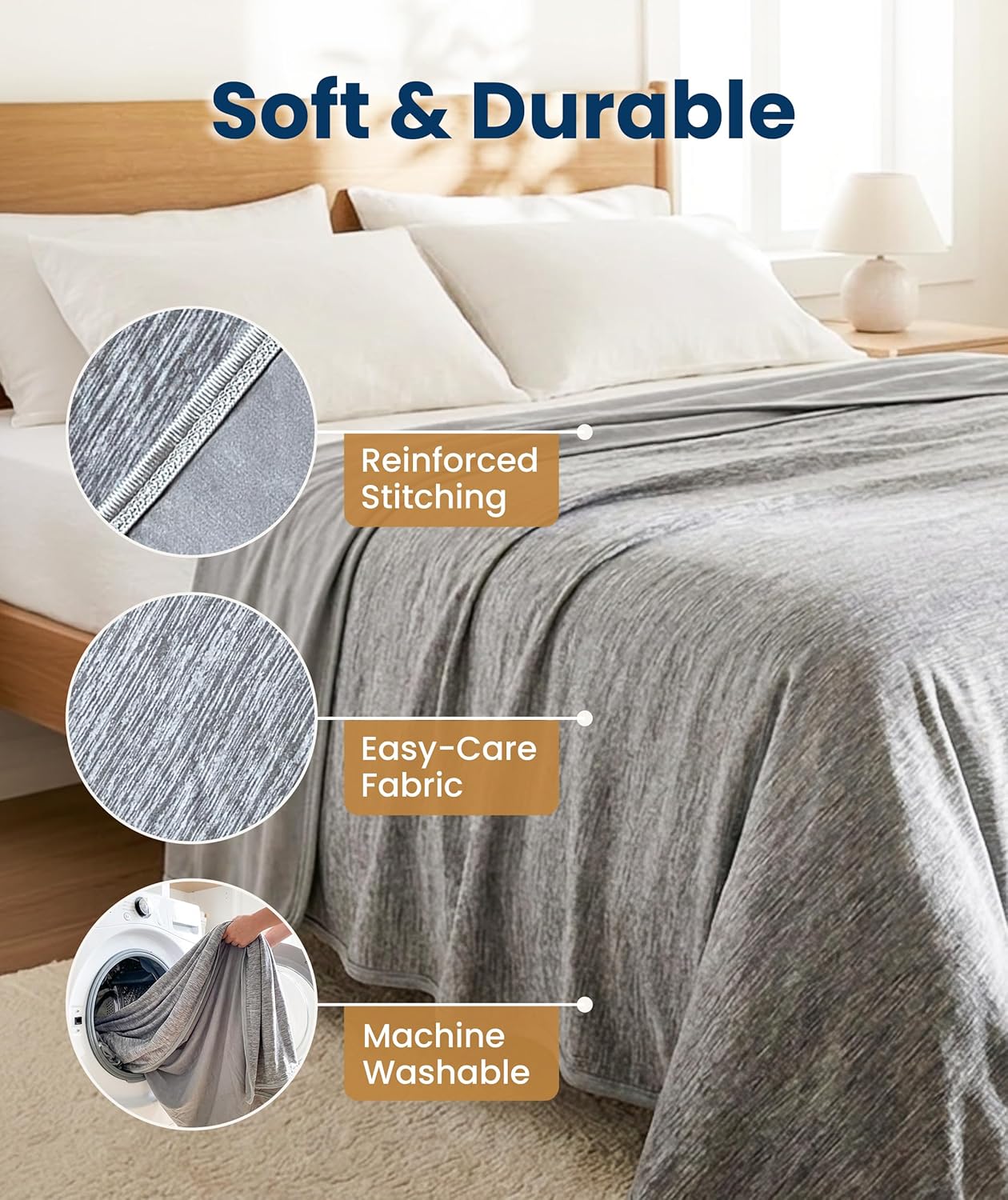 Cooling Blanket for Bed with Breathable Japanese Icy Cool Fibers | Lightweight Design for Hot Sleepers 3