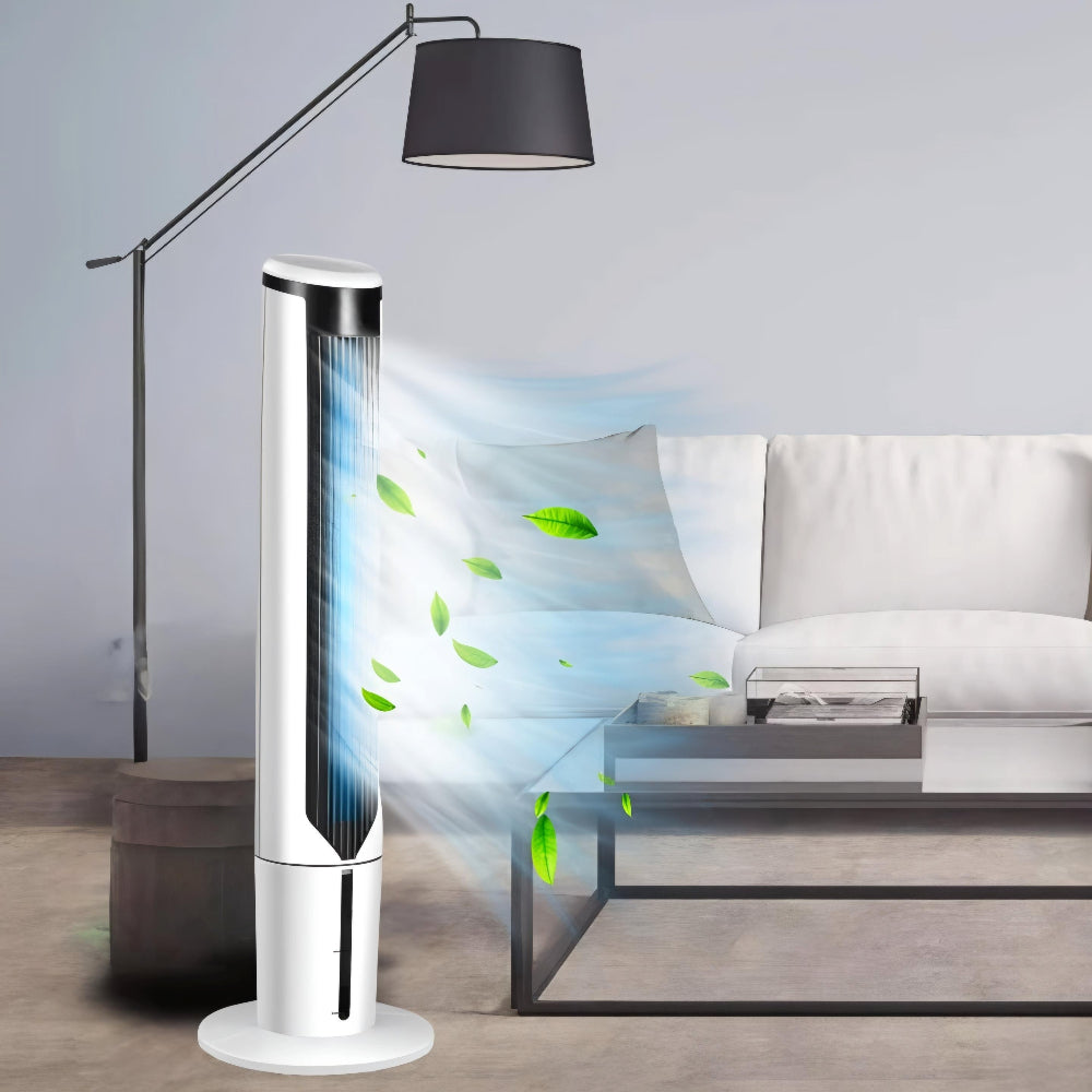 Cooling Breeze | Portable Air Cooler Tower Fan with Quiet Operation | Space-Saving Design for Indoor Comfort
