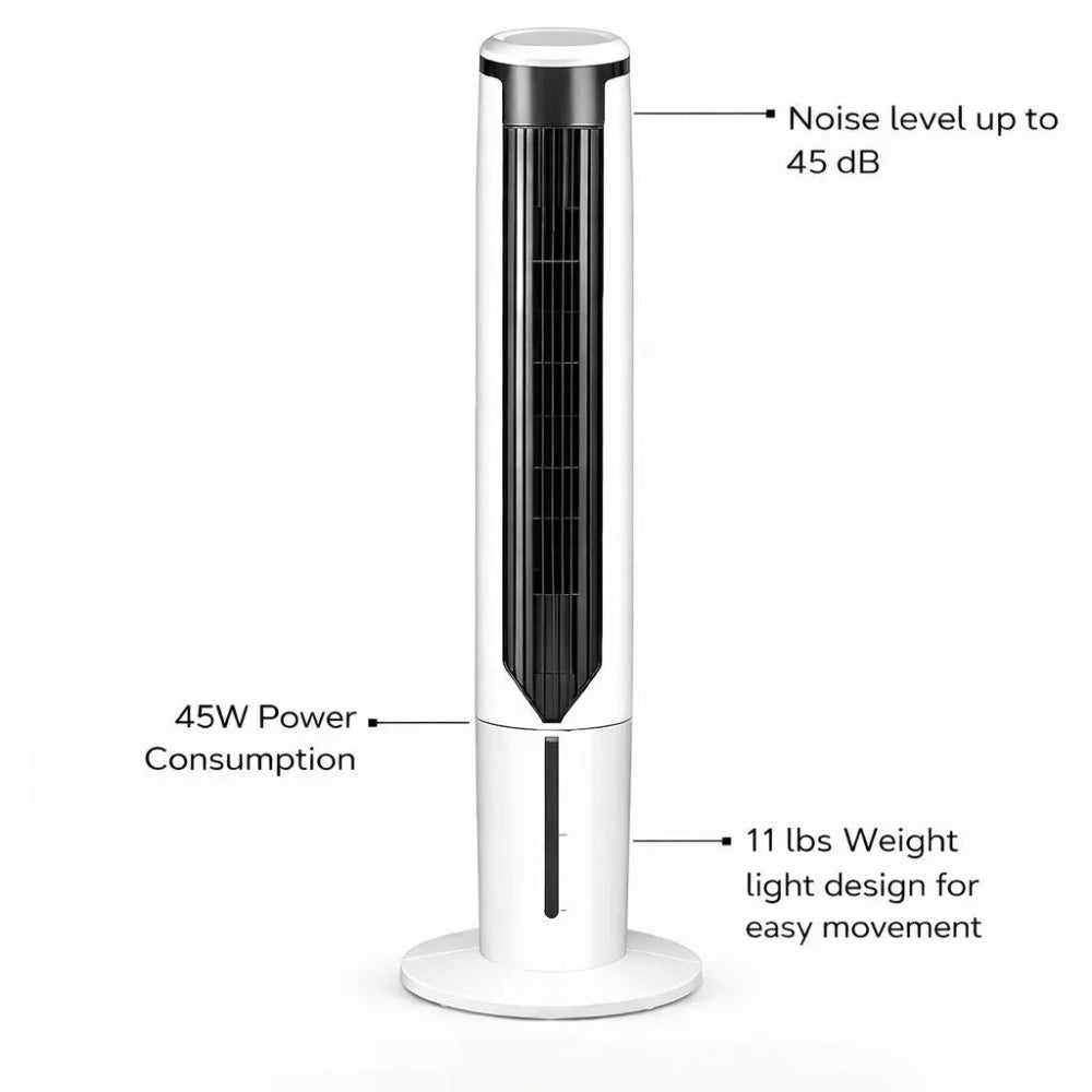 Cooling Breeze | Portable Air Cooler Tower Fan with Quiet Operation | Space-Saving Design for Indoor Comfort 8