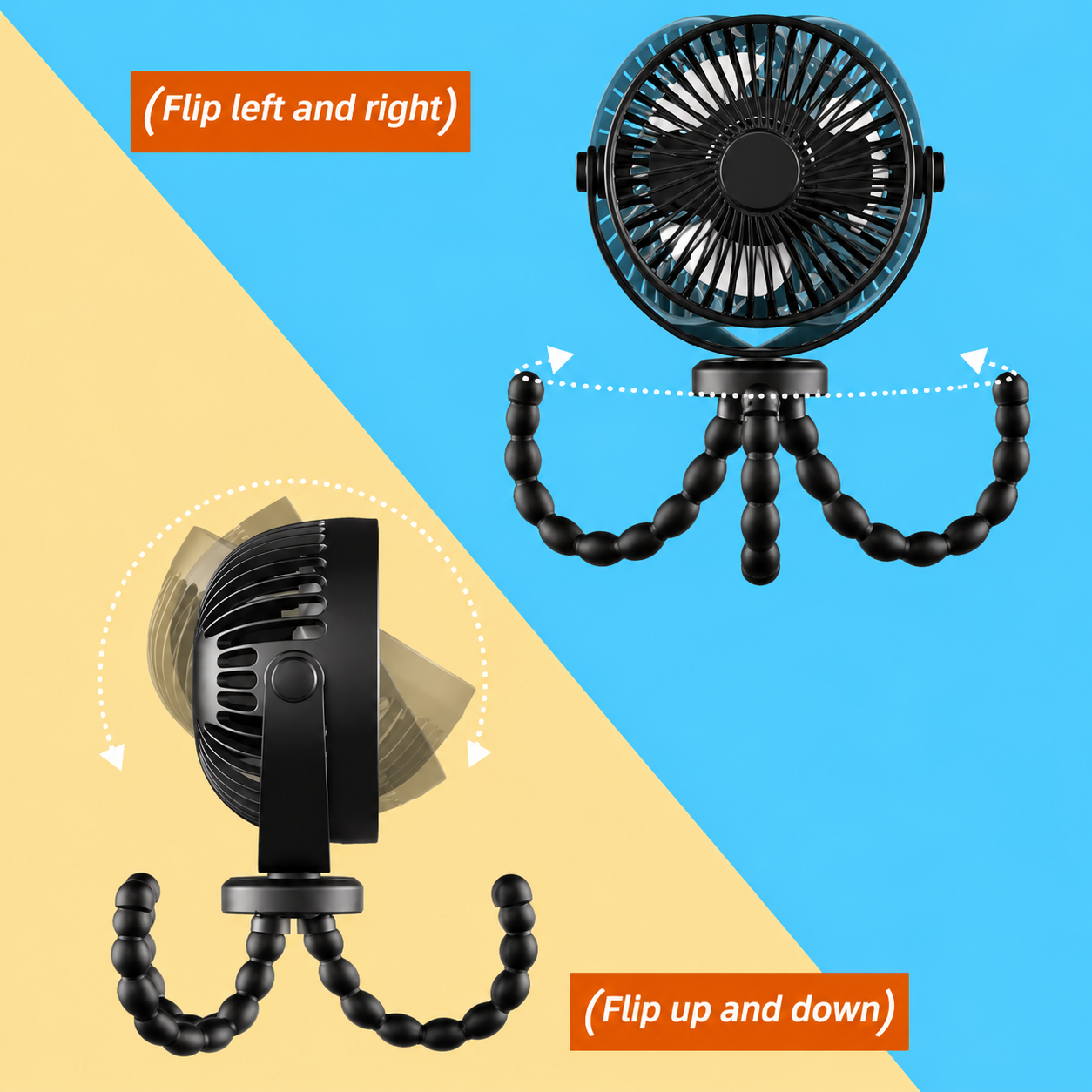 Cooling Breeze | Portable Rechargeable Clip-On Fan with Flexible Legs | Quiet Operation for Home and Travel 4