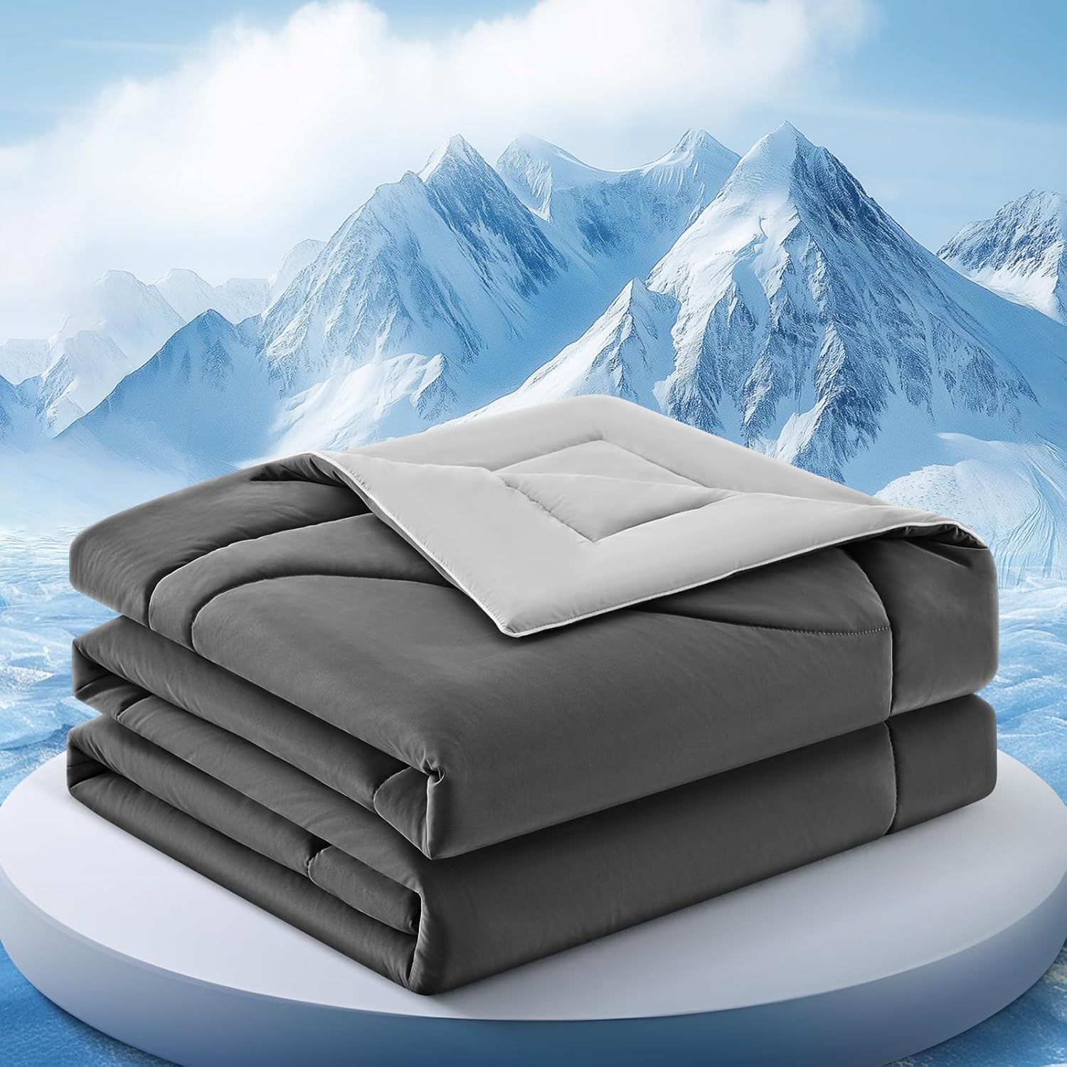 Cooling Comforter | Double-Sided Blanket with Breathable Ice Fabric | Lightweight Design for Hot Sleepers 14