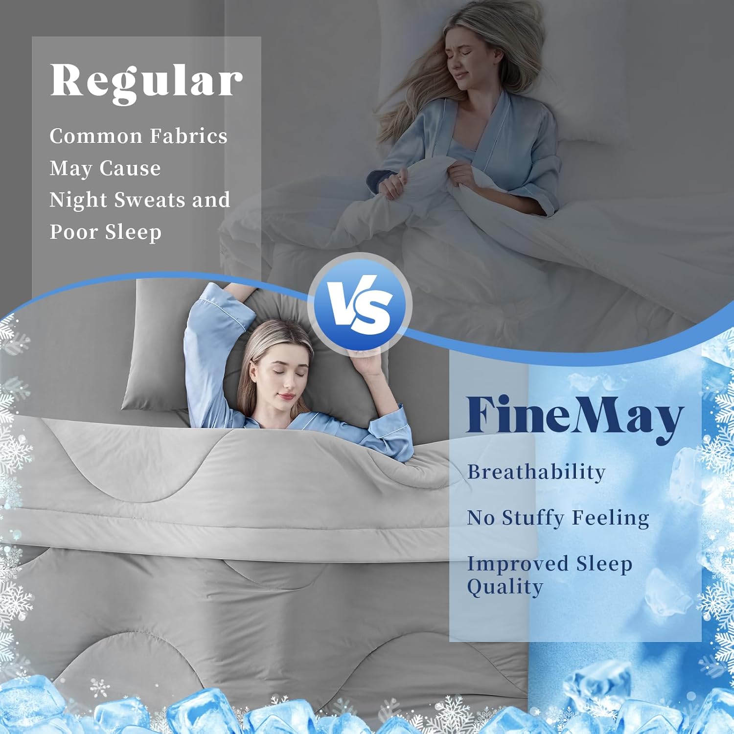 Cooling Comforter | Double-Sided Blanket with Breathable Ice Fabric | Lightweight Design for Hot Sleepers 5