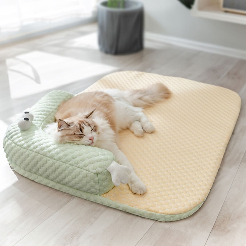 Cooling Pet Bed | Advanced Dog Bed with Non-Slip Base & Neck Support | Ideal for Summer Comfort