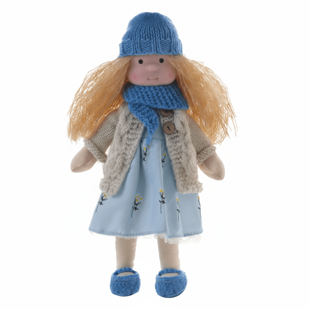 Waldorf Doll Handmade, Soft Doll with Cotton and Plush Body, Kids Toys for Creative Play, Soft Toy for Imaginative Play_38