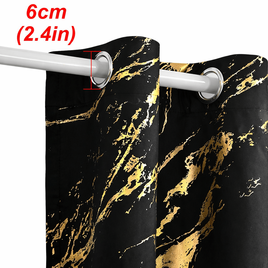 Blackout Curtains with Eyelets, Patterned Curtains in Marble and Wave Print for Living Room, Bedroom Curtains_10
