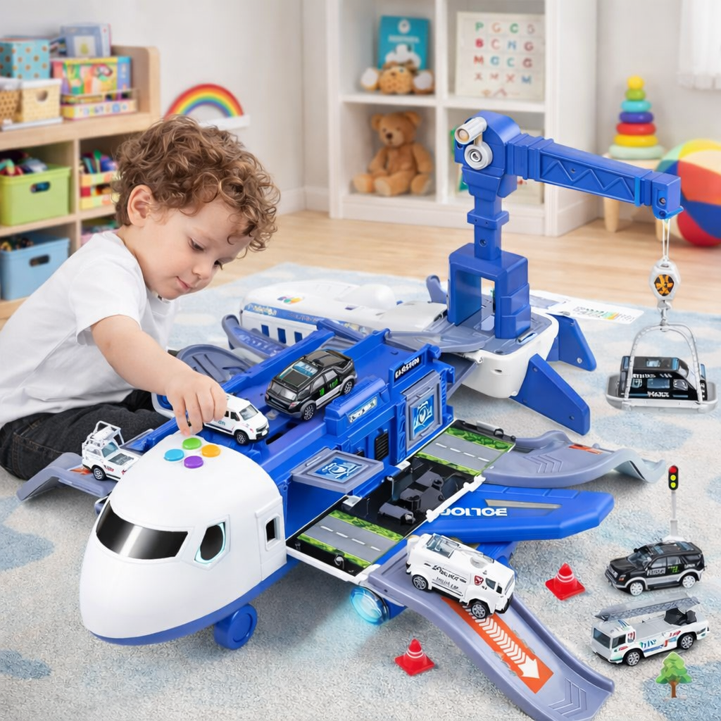 Toy Aeroplane Set with Airport Service Vehicles, Toy Planes for Kids, Airport Role Play Toys for Imaginative Play_04
