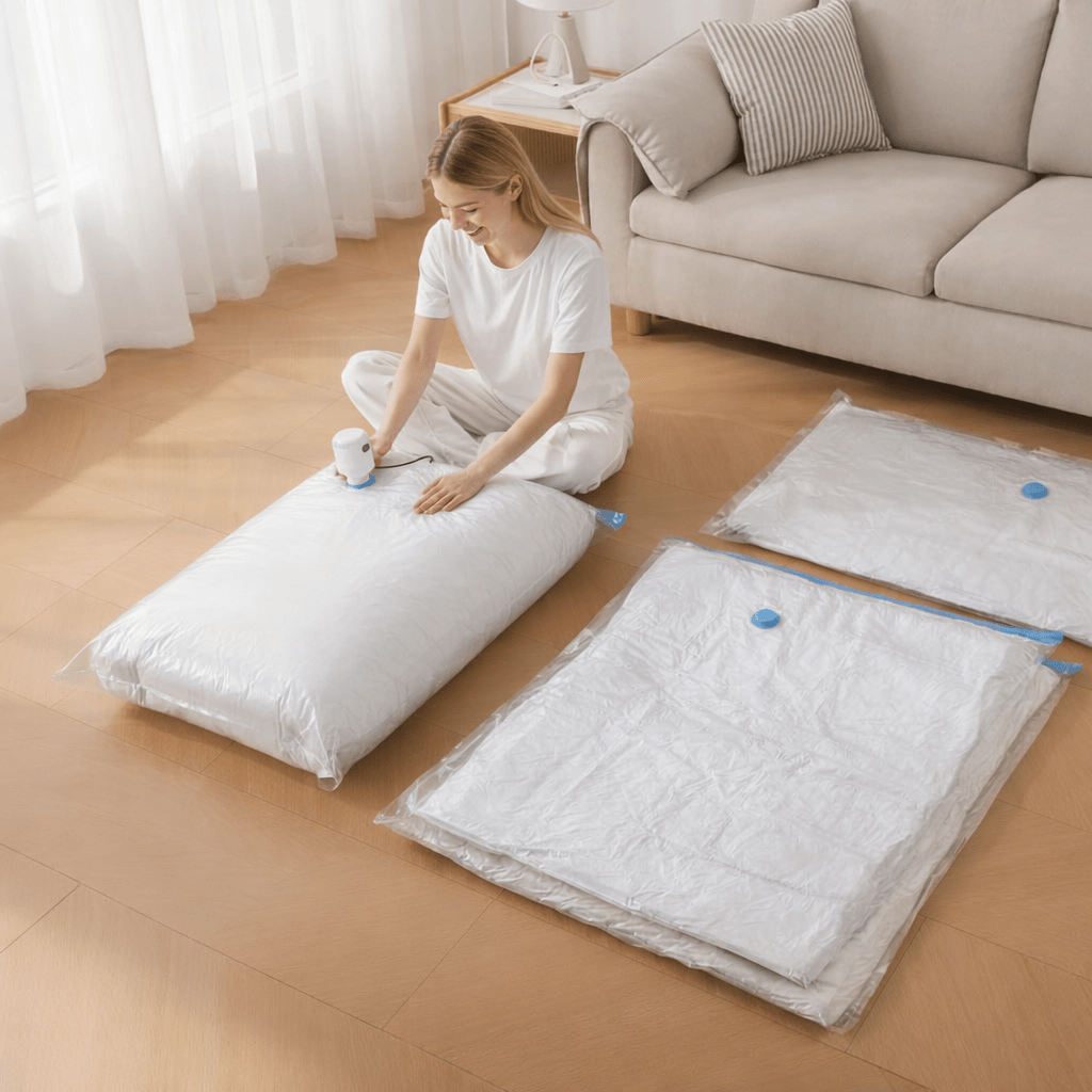 Vacuum Storage Bags without Pump, Vacuum Bags for Clothes and Duvets, Clothes Storage Bags with Valve for Bedding_14