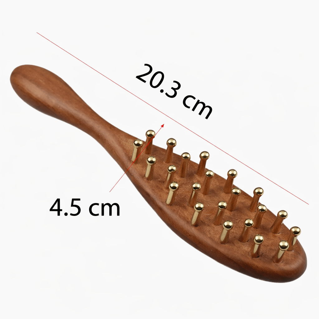 Wooden Hair Comb, Scalp Massager Comb with Dense Teeth, Natural Wood Comb for Scalp Stimulation and All Hair Types_03