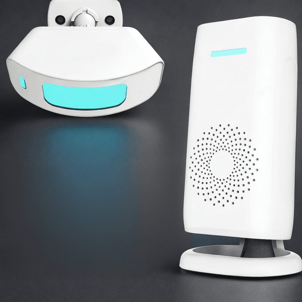 Wireless Doorbell with PIR Motion Sensor, Cordless Doorbell up to 300 m Range, Wireless Door Chime with 16 Greetings_00
