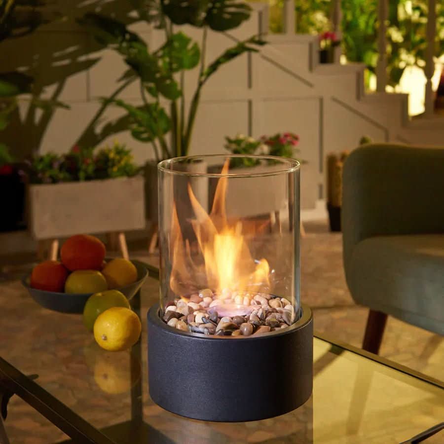 Bioethanol Fireplace, Tabletop Fire Pit with Real Flame, Modern Fireplace and Table Decor for Indoor and Outdoor Use_02