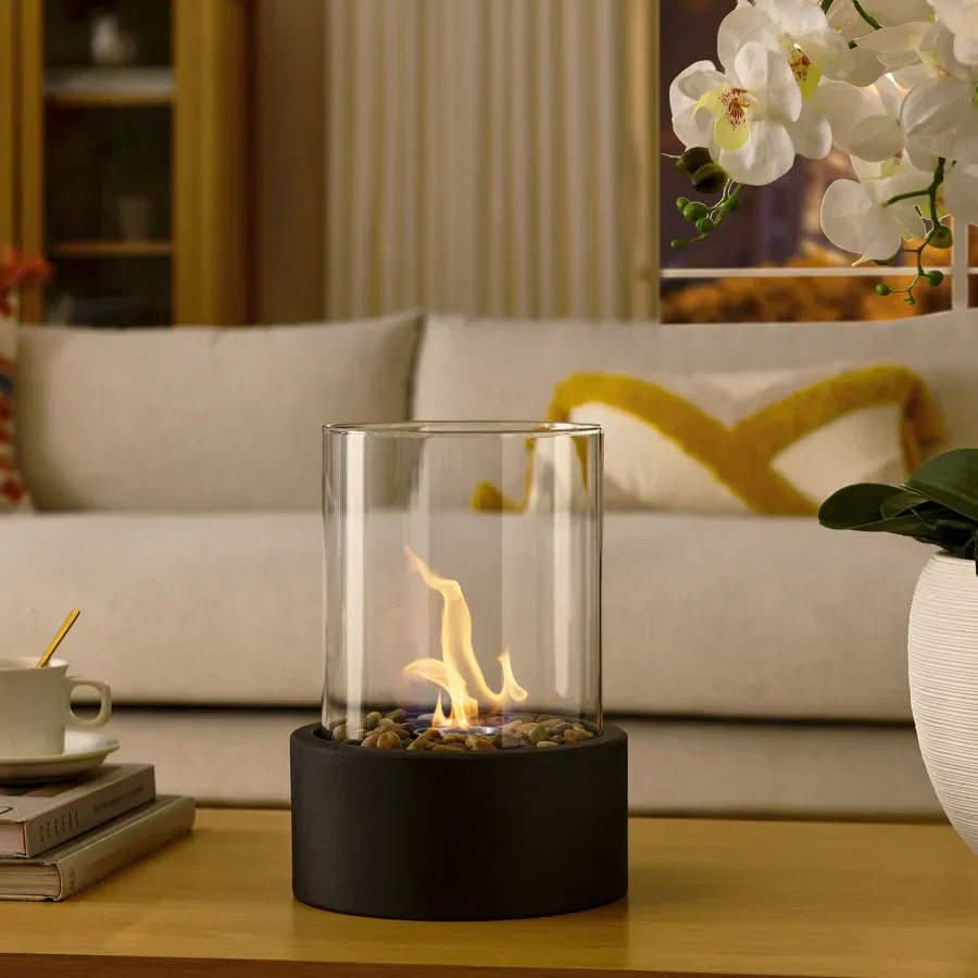 Bioethanol Fireplace, Tabletop Fire Pit with Real Flame, Modern Fireplace and Table Decor for Indoor and Outdoor Use_04