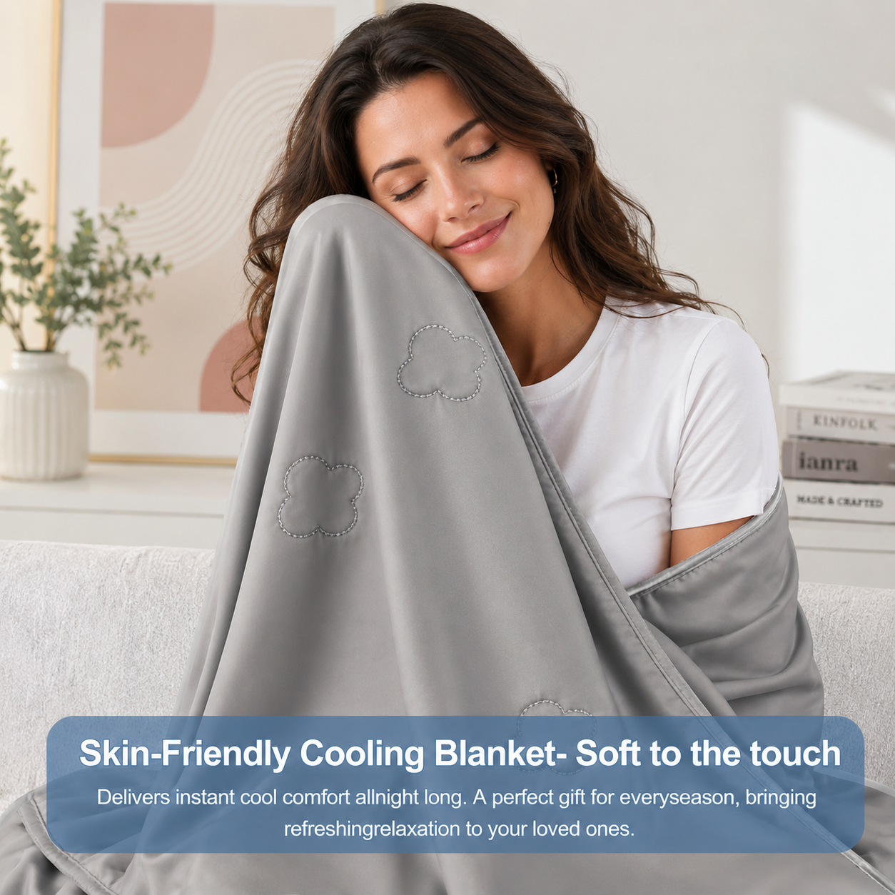 Cozy Comfort | Cooling Blanket for Bed with Heat-Absorbing Fabric | Lightweight Design for Refreshing Sleep 2