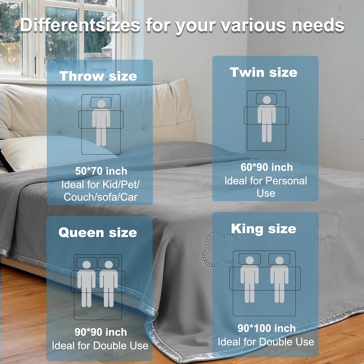 Cozy Comfort | Cooling Blanket for Bed with Heat-Absorbing Fabric | Lightweight Design for Refreshing Sleep 5