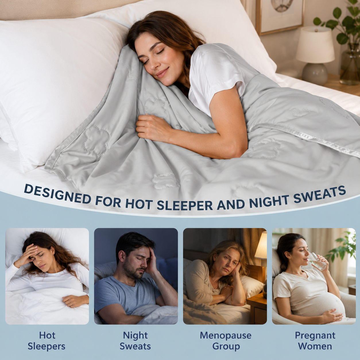 Cozy Comfort | Cooling Blanket for Bed with Heat-Absorbing Fabric | Lightweight Design for Refreshing Sleep 6