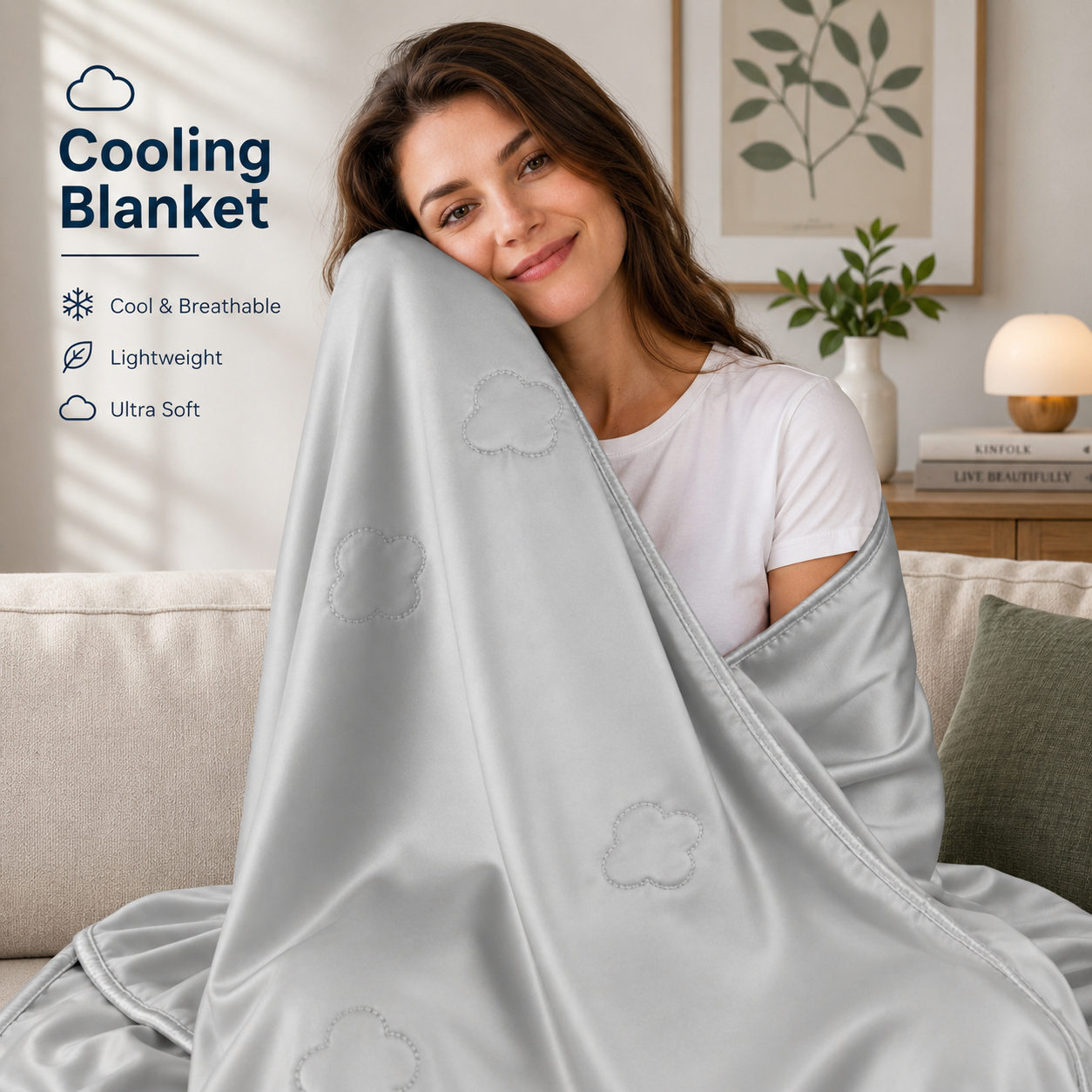 Cozy Comfort | Cooling Blanket for Bed with Heat-Absorbing Fabric | Lightweight Design for Refreshing Sleep 7