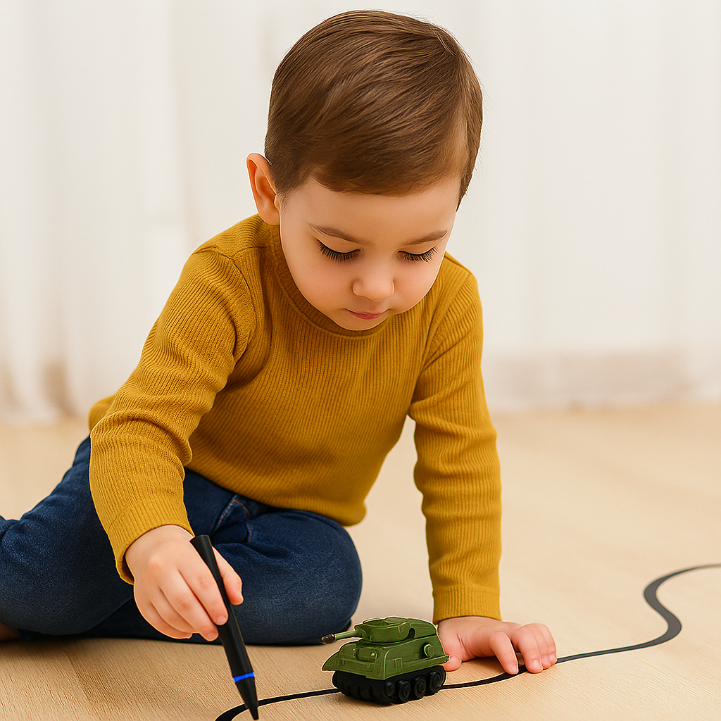 Creative Playset | Inductive Line Following Toy Car with Drawing Pen | Interactive Learning Tool for Kids Age 3+ 9