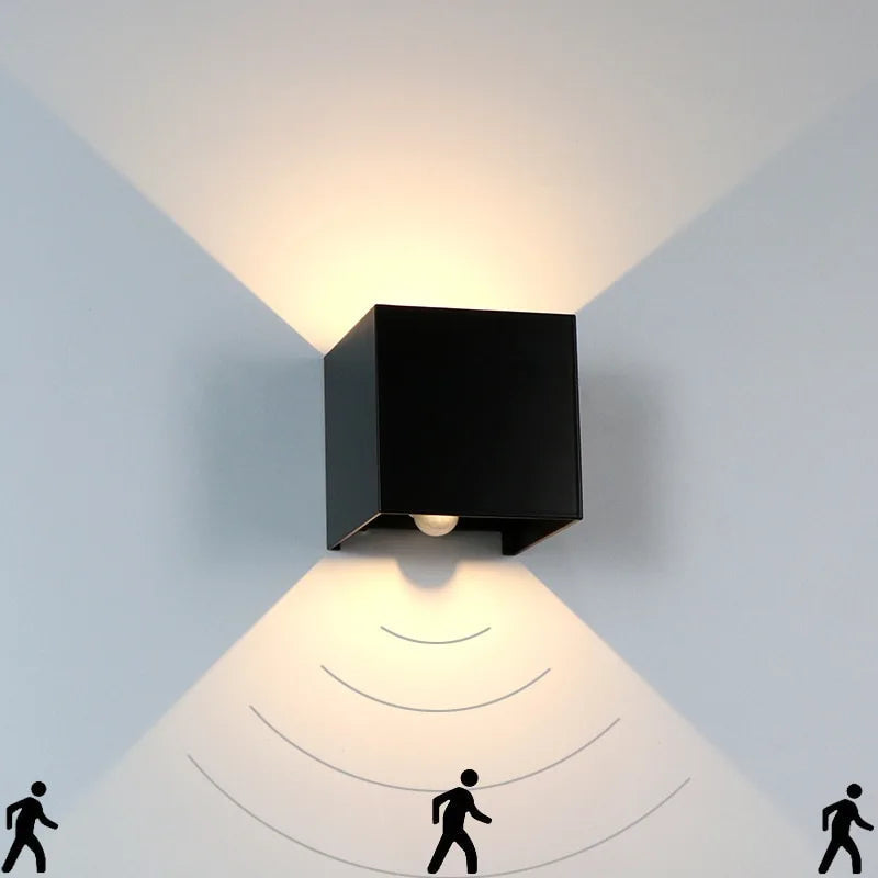 CubicAura | Modern Sleek Aluminium Outdoor Wall Light with Motion Sensor 0