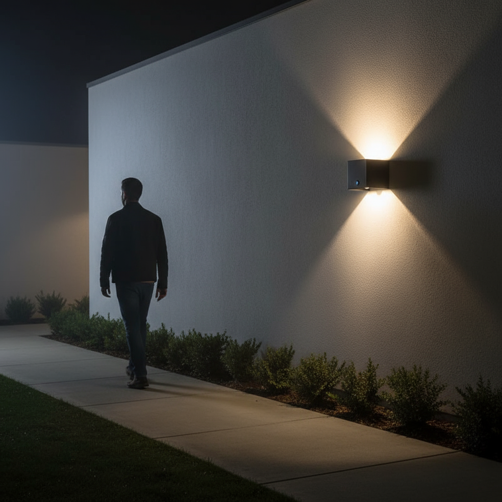 CubicAura | Modern Sleek Aluminium Outdoor Wall Light with Motion Sensor 5