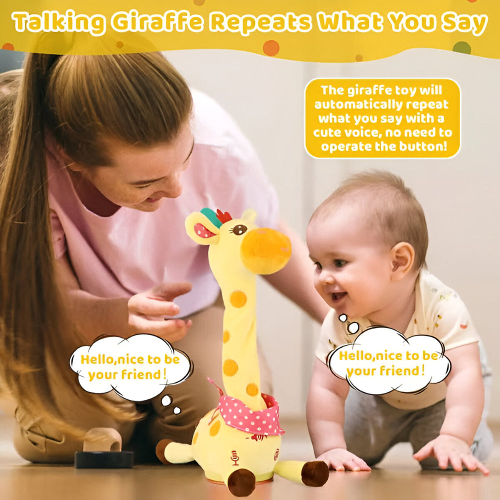 Cuddly Companion | Interactive Singing Giraffe Plush Toy with Nursery Rhymes & Speech Mimicry | Engaging Musical Toy for Early Learning 7