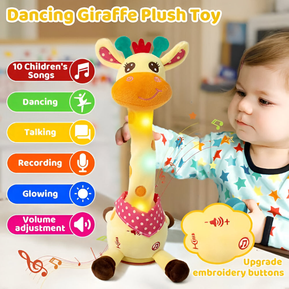 Cuddly Companion | Interactive Singing Giraffe Plush Toy with Nursery Rhymes & Speech Mimicry | Engaging Musical Toy for Early Learning 8