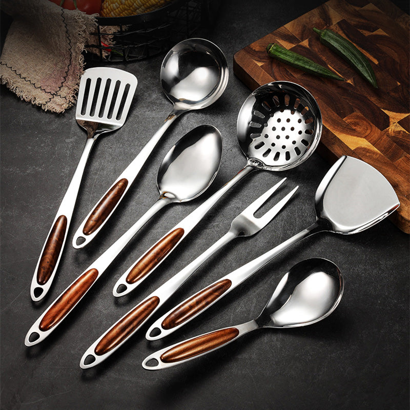 Culinary Collection | Stainless Steel Kitchen Utensil Set with Ergonomic Handles | Essential Cooking Tools for Professional Chefs