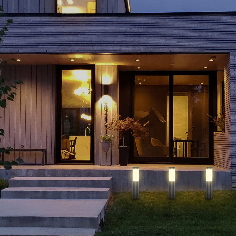 CylindraGlow | Sleek Modern Solar LED Outdoor Garden Light 8