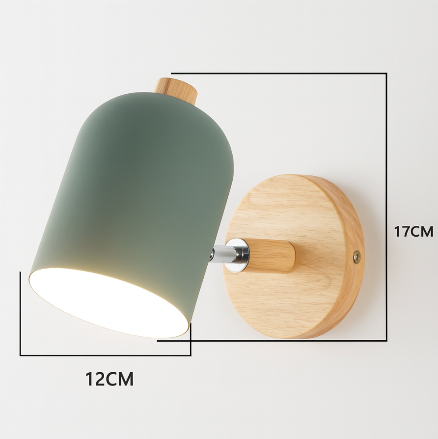 CylindraWood | Stylish Scandinavian LED Wall Sconce Lighting Fixture 4