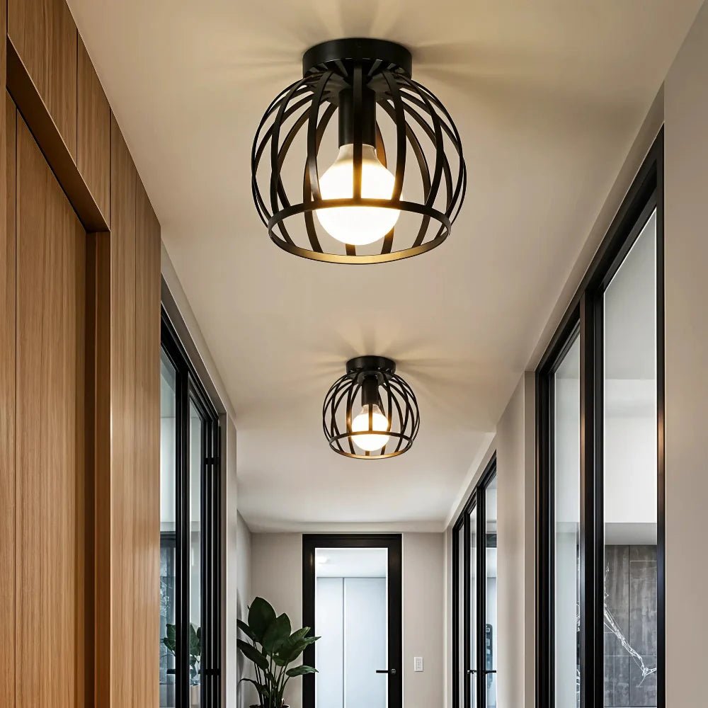 Ceiling Lights, Industrial Black Ceiling Light in Metal, Hallway Ceiling Light, Kitchen Lighting and Loft Lighting