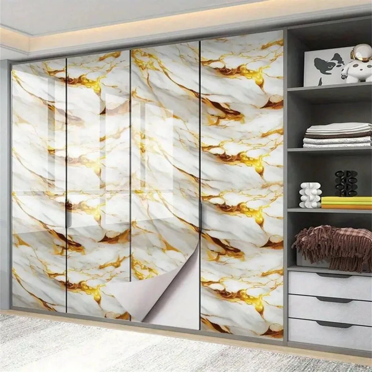 Peel and Stick Wallpaper Marble Effect, Kitchen Wallpaper, Waterproof Bathroom Wallpaper, Kitchen Splashback Sticker_08