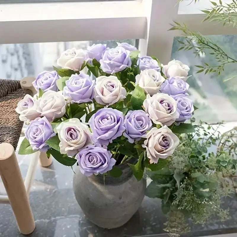 Velvet Artificial Roses, Artificial Flowers for Arrangements, Fake Roses for Valentines Decoration and Bedroom Decor