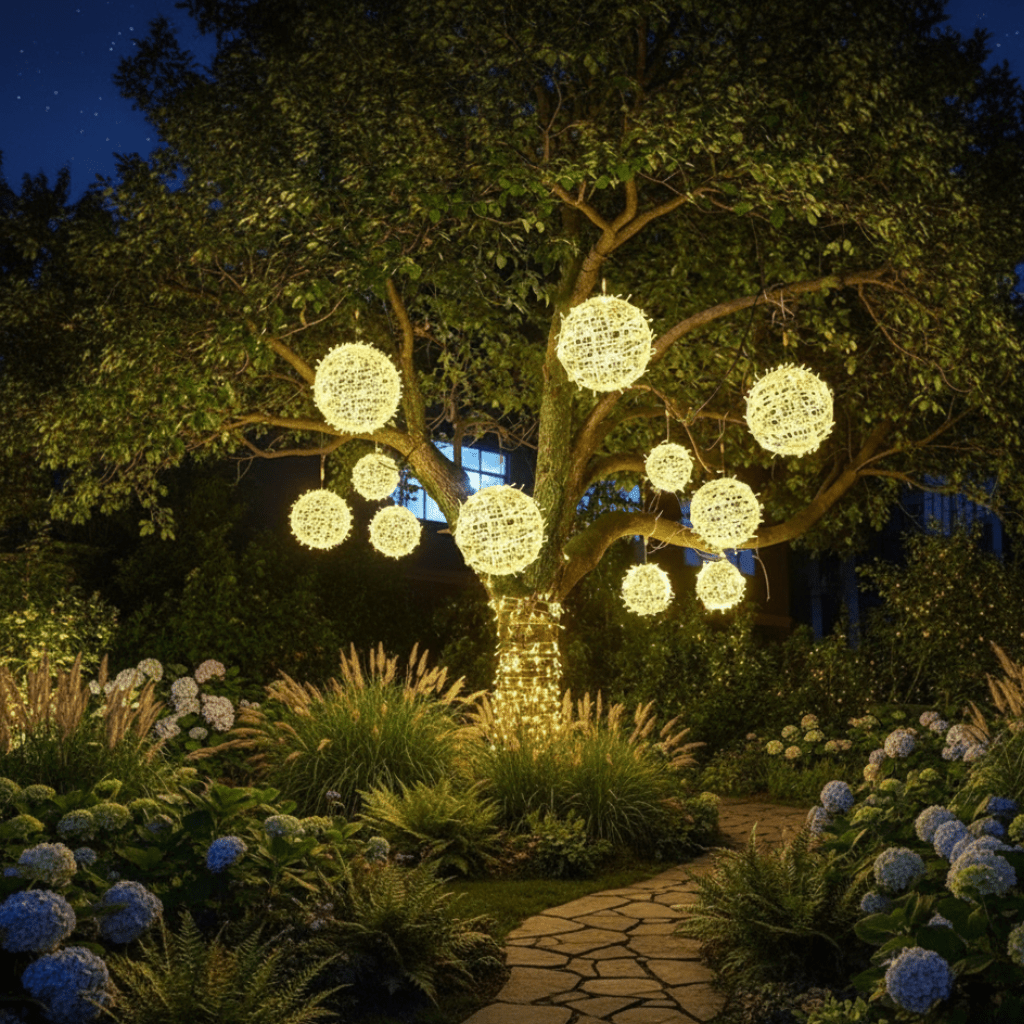 LED Light Sphere, Outdoor Garden Lights for Balcony and Terrace, Outdoor Table Lamp, Patio Lighting, LED Garden Lamp_03