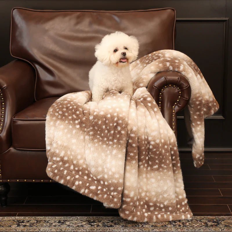 Faux Fur Throw Blanket, Reversible Sofa Throw with Deer Print, Bed Throw, Soft Plush Deer Print Blanket in 4 Sizes_04