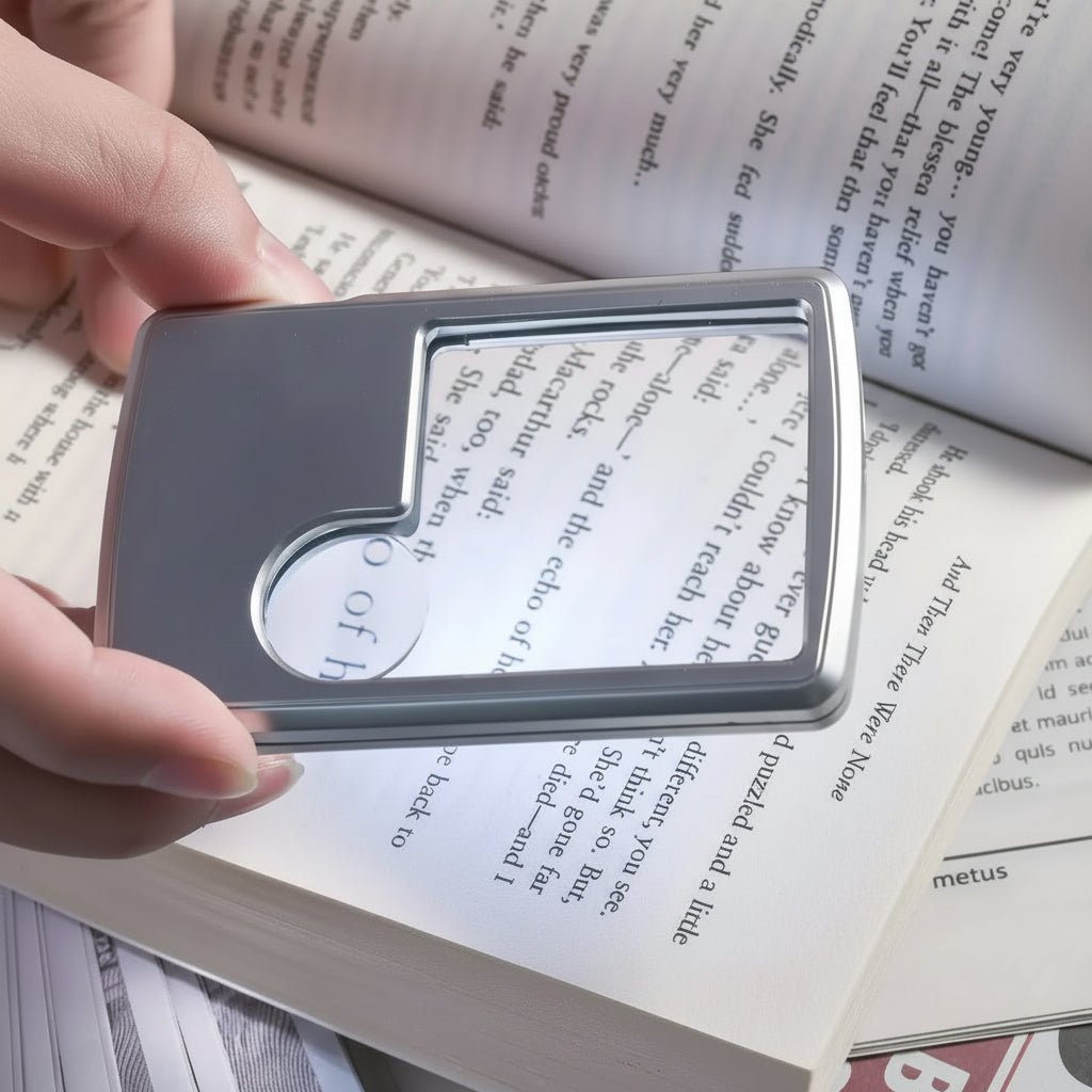 Pocket Magnifiers with LED Light, Magnifying Glass with Light 3x 6x