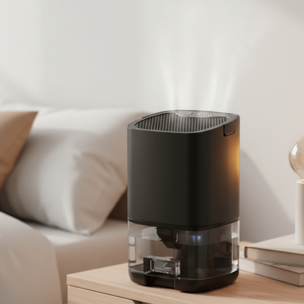 Dehumidifier, Mini Dehumidifier with LED Mood Light and 1 Litre Tank, Small Bathroom Dehumidifier for Bedroom and Office_00