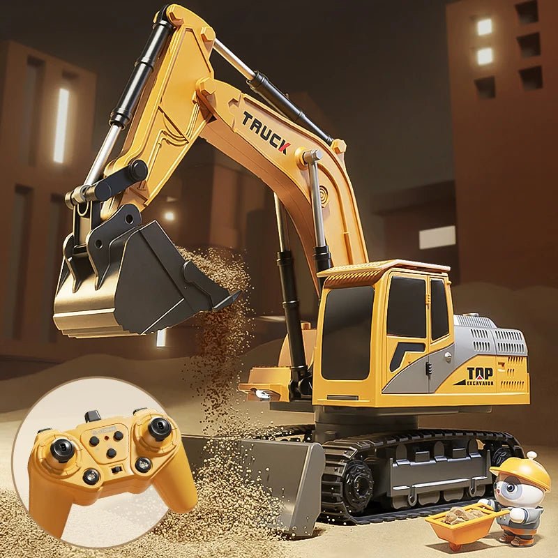 Metal RC Excavator with Lights and Sound – image 8