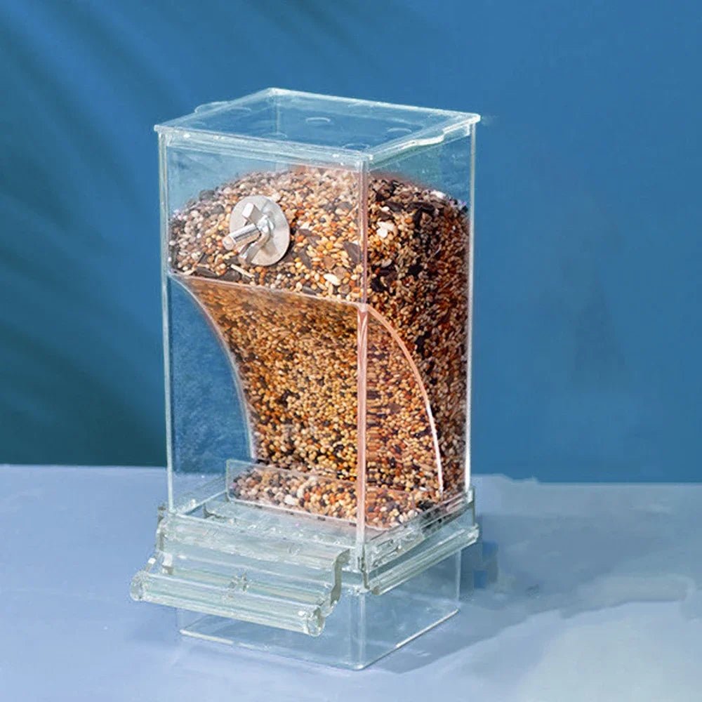 Bird Feeder for Small Birds, Automatic Bird Feeder with Splash Proof Cover, Garden Bird Feeder for Parrots