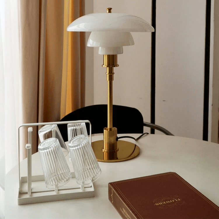 Dimmable Table Lamp with Warm LED Light, Glass Table Lamp for Living Room, Scandinavian Desk Lamp with E27 Socket_07