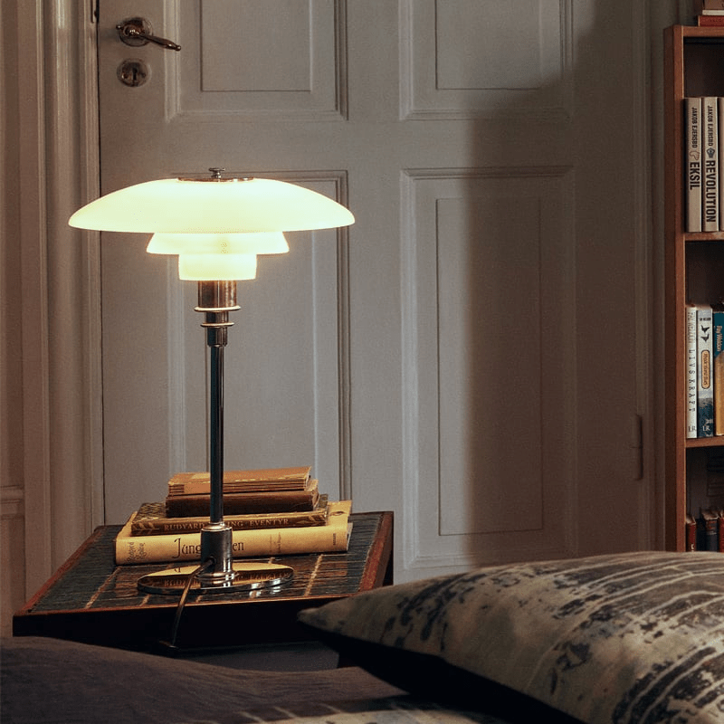 Dimmable Table Lamp with Warm LED Light, Glass Table Lamp for Living Room, Scandinavian Desk Lamp with E27 Socket_08