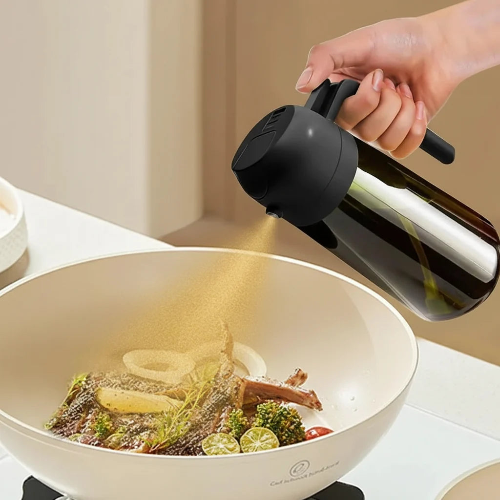 Olive Oil Sprayer Bottle 470 ml, Glass Spray Bottle for Cooking Oil, Oil Dispenser for Everyday Kitchen Use