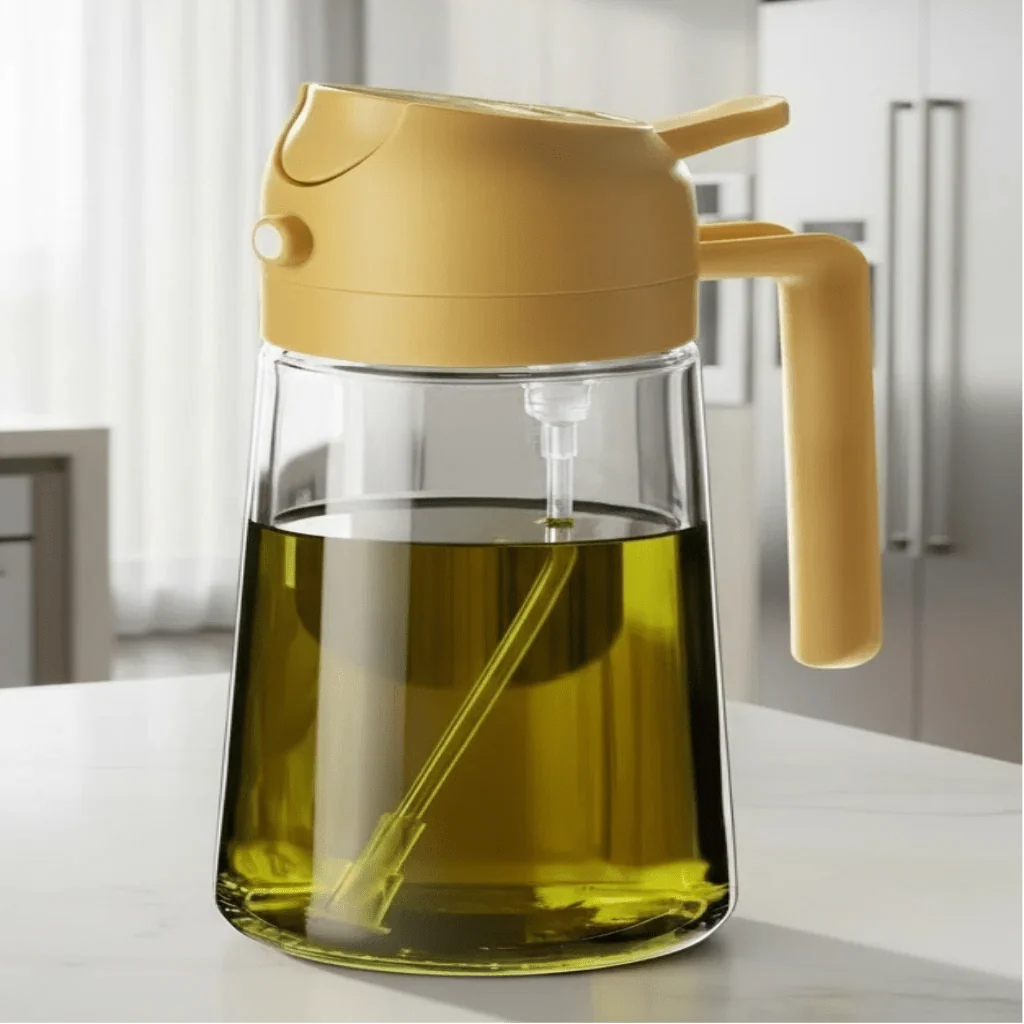 Olive Oil Sprayer Bottle 470 ml, Glass Spray Bottle for Cooking Oil, Oil Dispenser for Everyday Kitchen Use_05